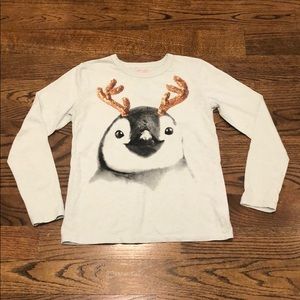 Girls j crew long sleeve light blue tee.